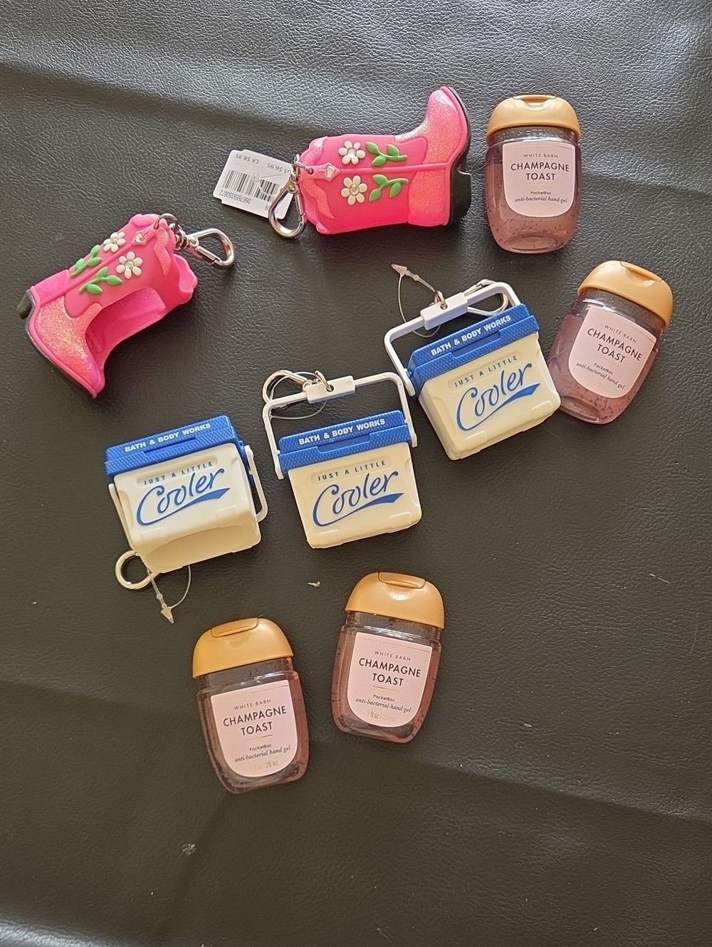 Bath & Body Works Pink & Gold PocketBac Hand Sanitizer and Novelty Holders Set